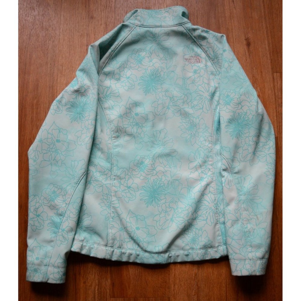 The North Face Women's Medium Apex Bionic Jacket Fleece Lined Blue Floral Print - Picture 7 of 12
